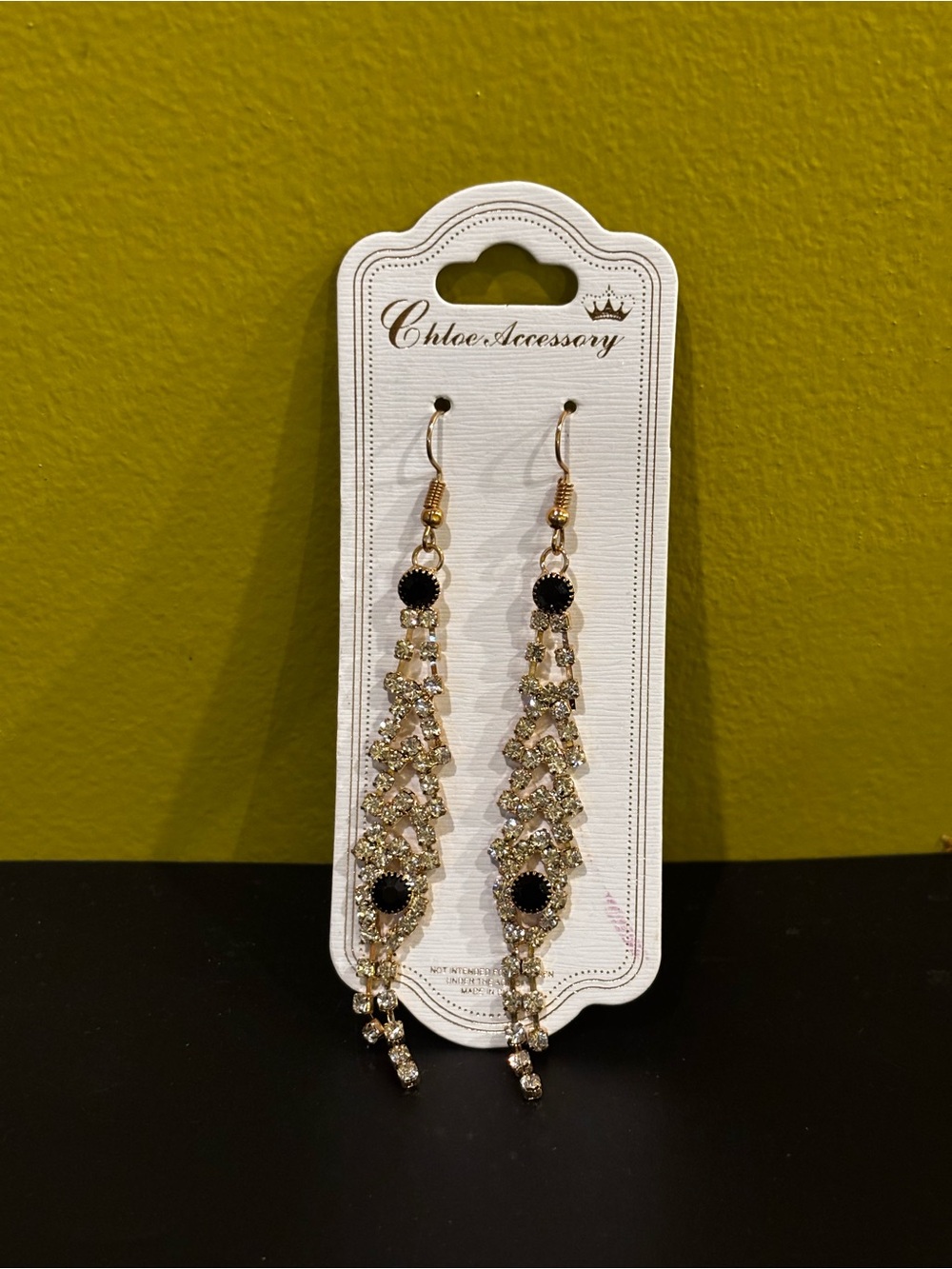 Chloe Gold-Tone Earrings with Black Accents
